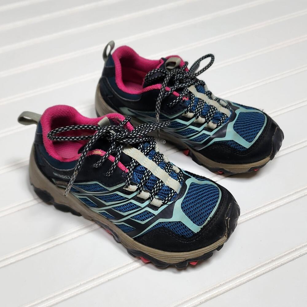 Merrell Kids Moab Low Waterproof Hiking Sneakers Size 12 Kids Blue